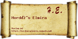 Hordós Elmira névjegykártya